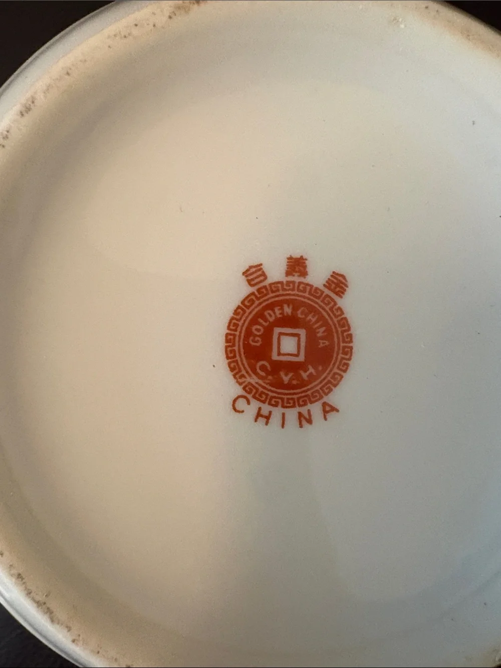 Golden China C. V. H. Classic White Porcelain Teapot with Pink Floral Accent